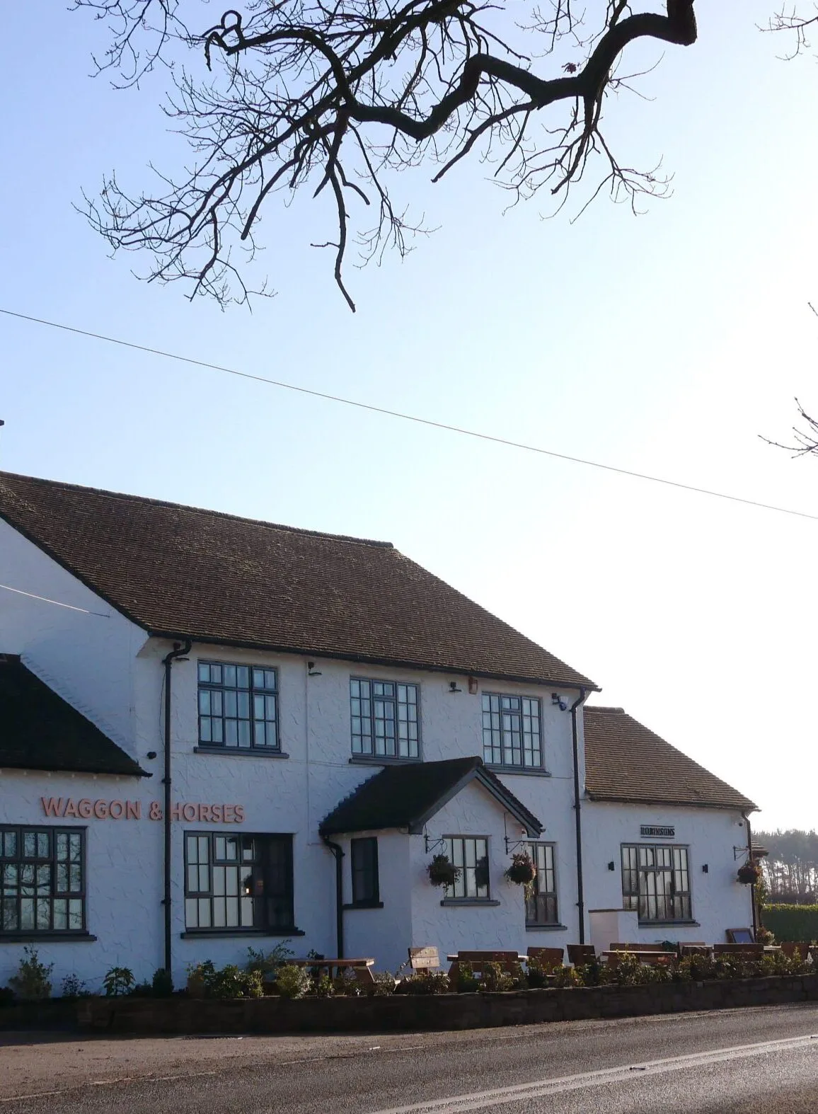 The front of Waggon and Horses Robinsons Pub