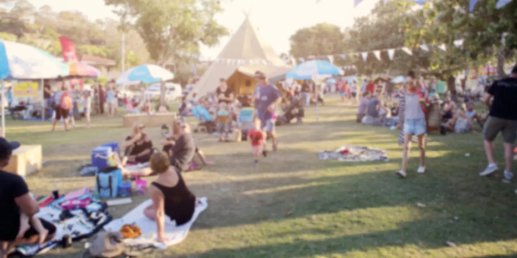 Groups of people at a family festival