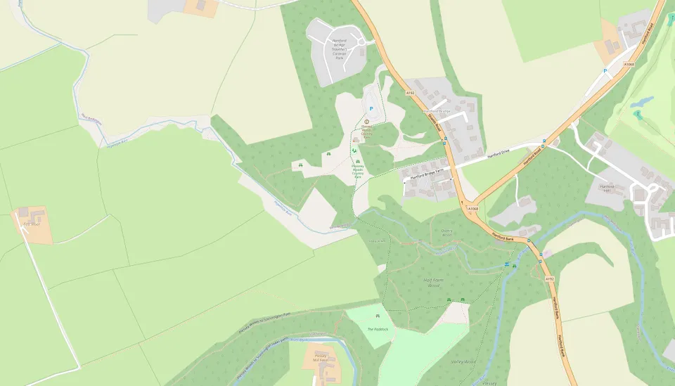 Map of the Hartford Hall surrounding area